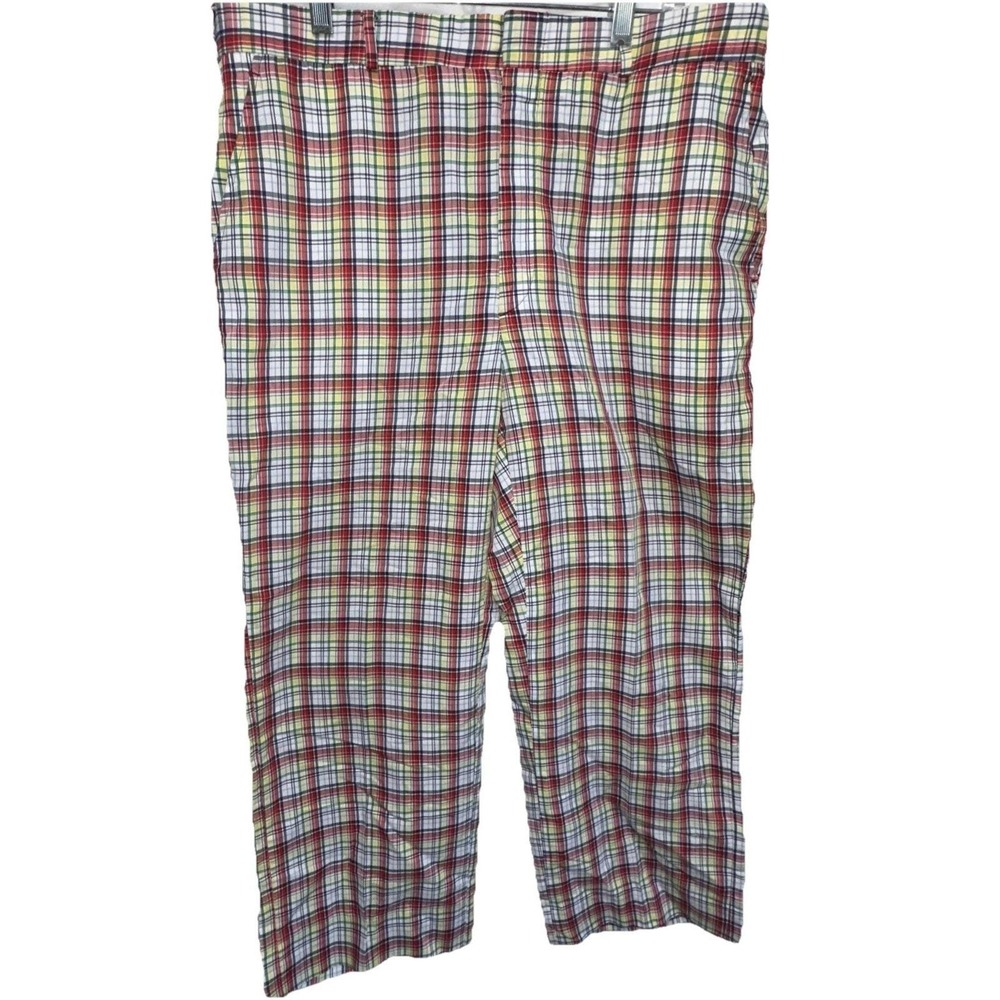 Vintage Divots Plaid Golf Pants Trousers Size 36 x 27 Rare Lightweight